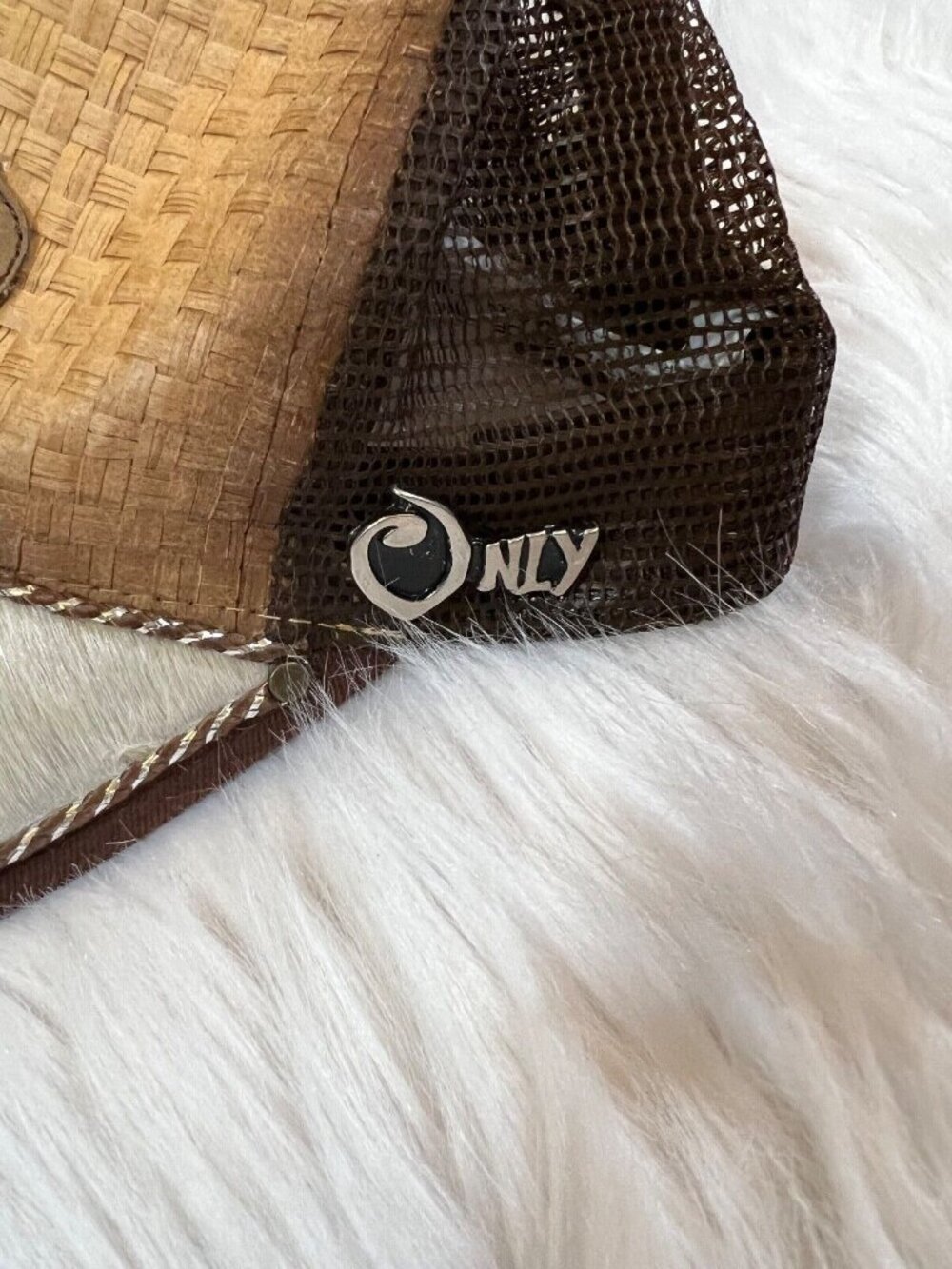 Vintage Huafulco Trucker Hat Cap Calf Hair Brown Woven Mexico - Picture 4 of 6